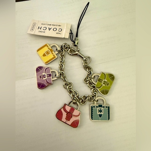 Vintage Coach 5 purse bracelet/bag charm with lanyard nwt - Picture 1 of 5
